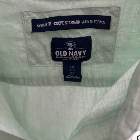 Old Navy Linen Lime Green Boho Summer Beach Unisex Shirt Size XXL - Picture 7 of 10